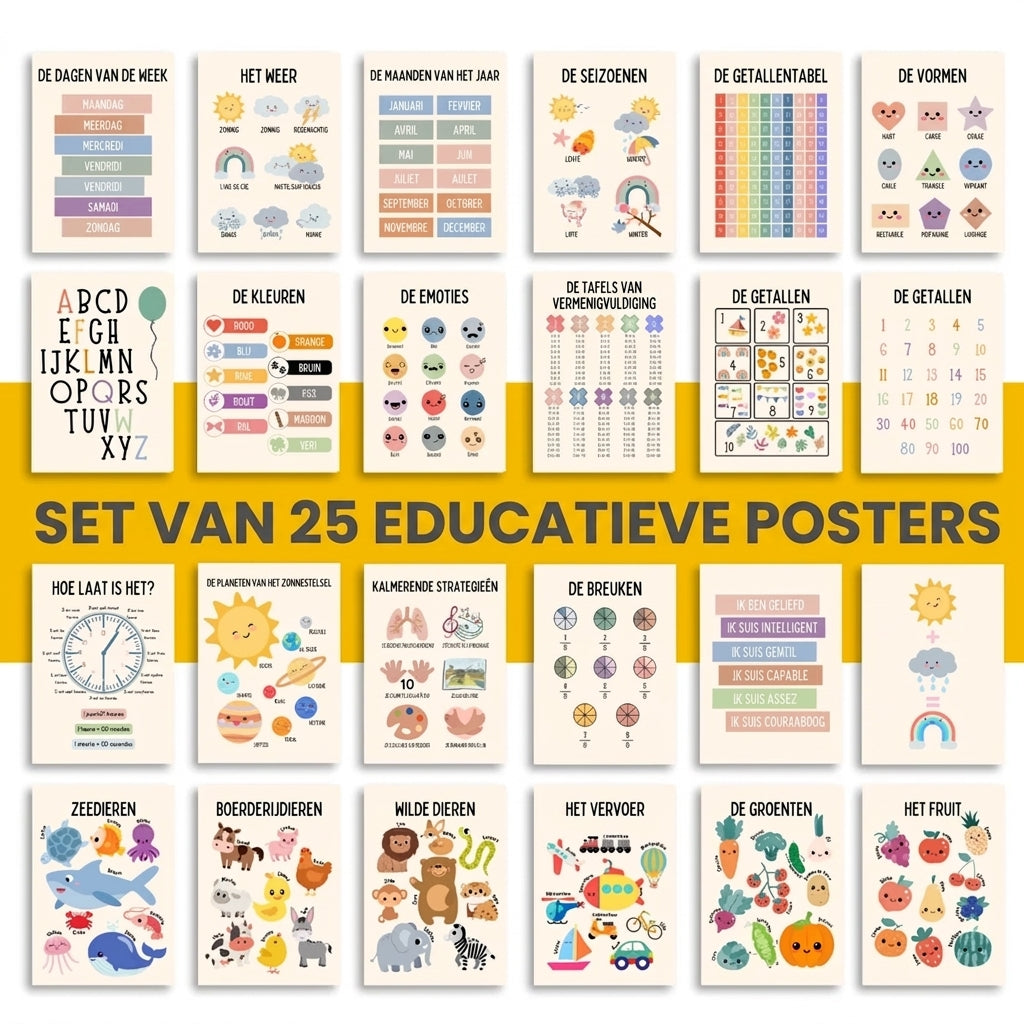 Set van 25 Educatieve Posters (NL)